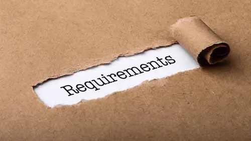 נייר קרוע החושף את המילה Requirements
